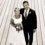 Bride & Groom on deck of ship HMS Warrior