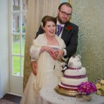 Cutting the cake at Bush Hotel, Farnham